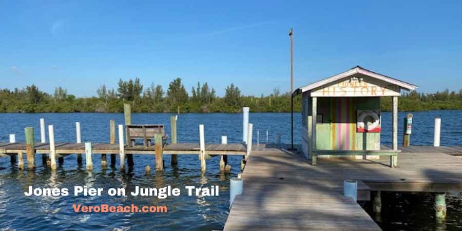 Looking west at Jones Pier on historic Jungle Trail in Vero Beach Florida